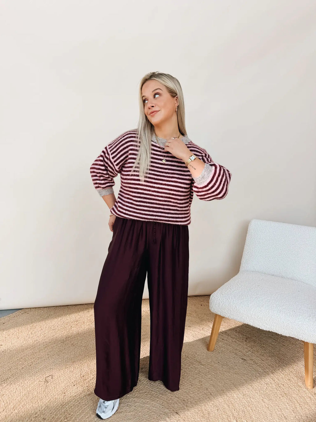 Flore Knit Bordeaux/Rose