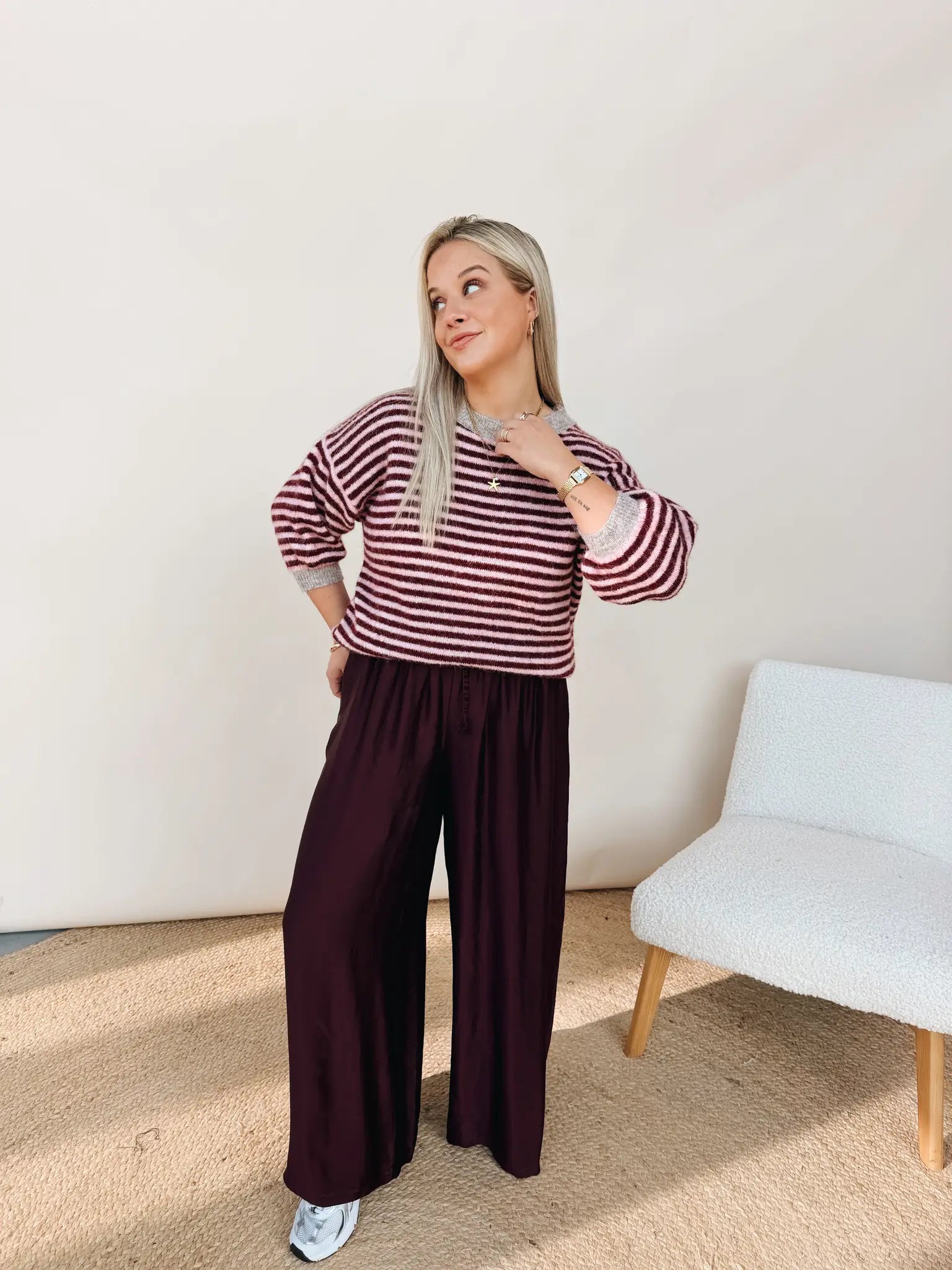 Flore Knit Bordeaux/Rose