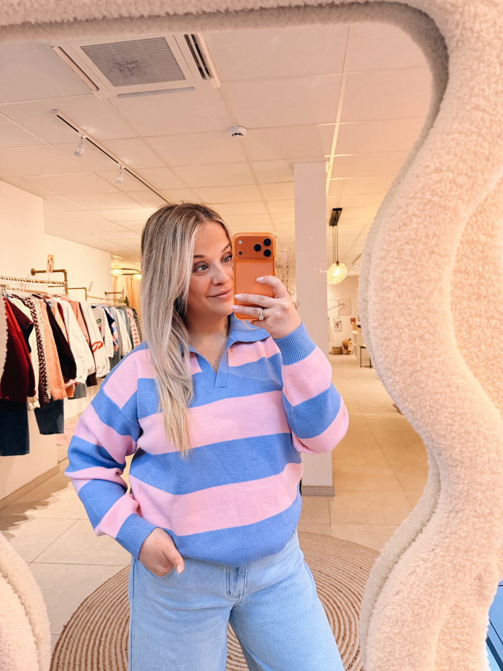 Rina Sweatshirt Blauw/Rose