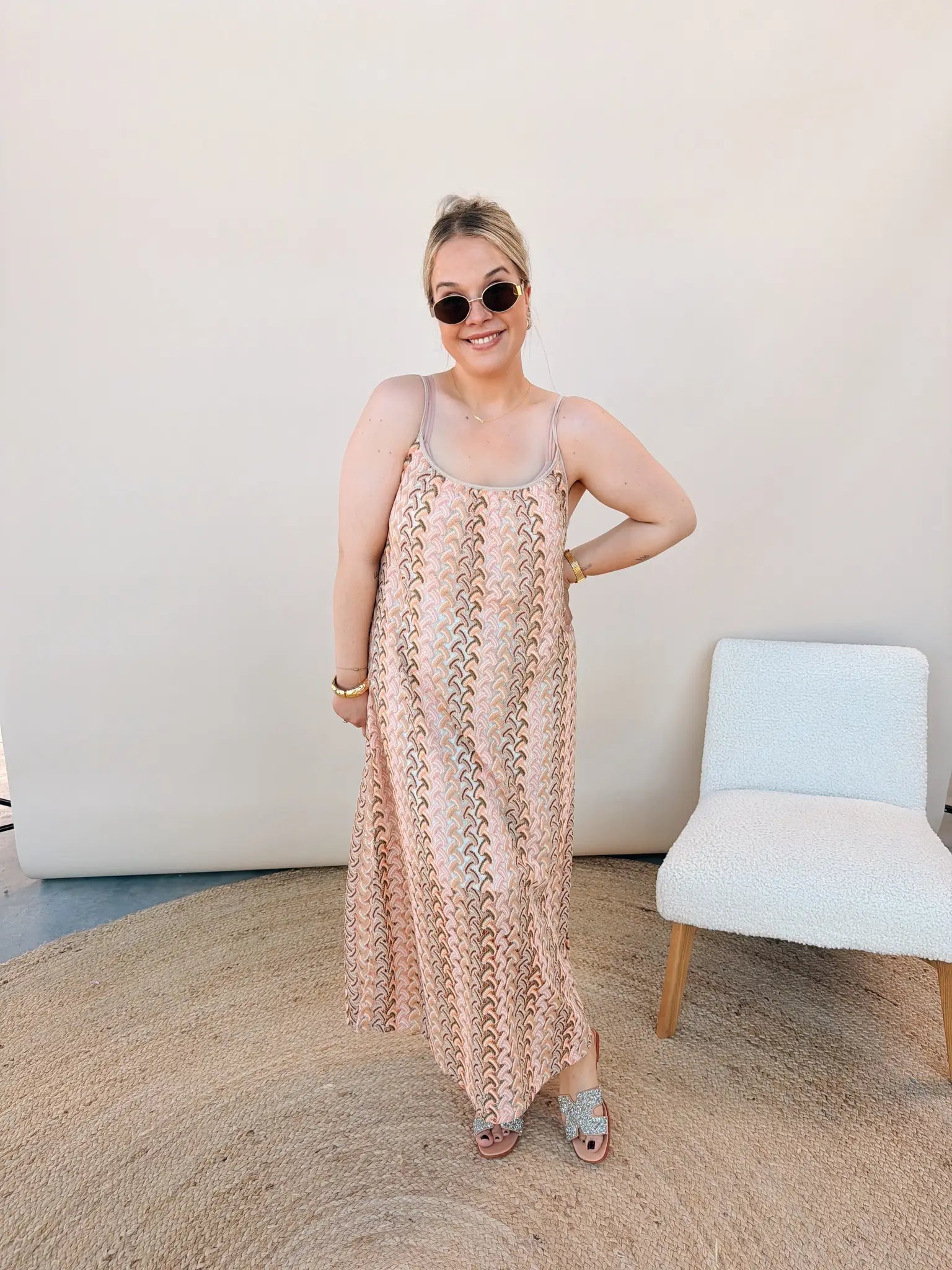 Suus Multicolor Jurk Beige