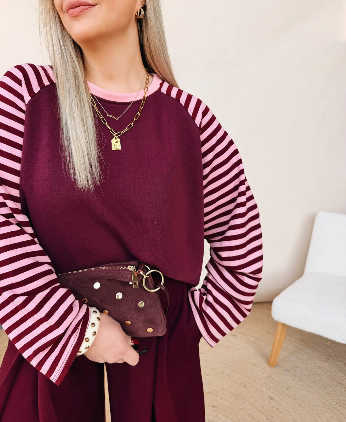 Jeanne Shirt Bordeaux/Rose