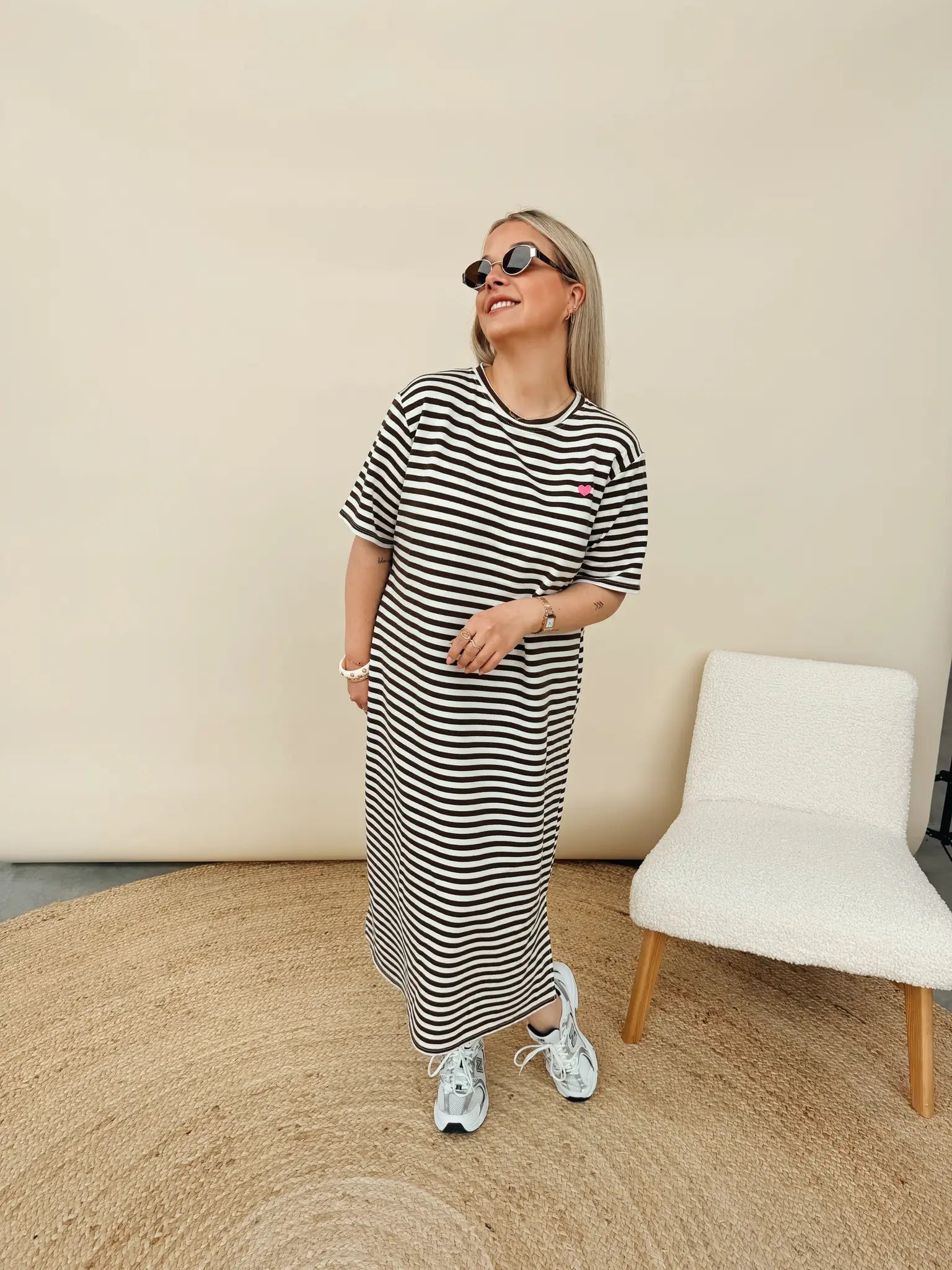 Juliette Striped Jurk Choco
