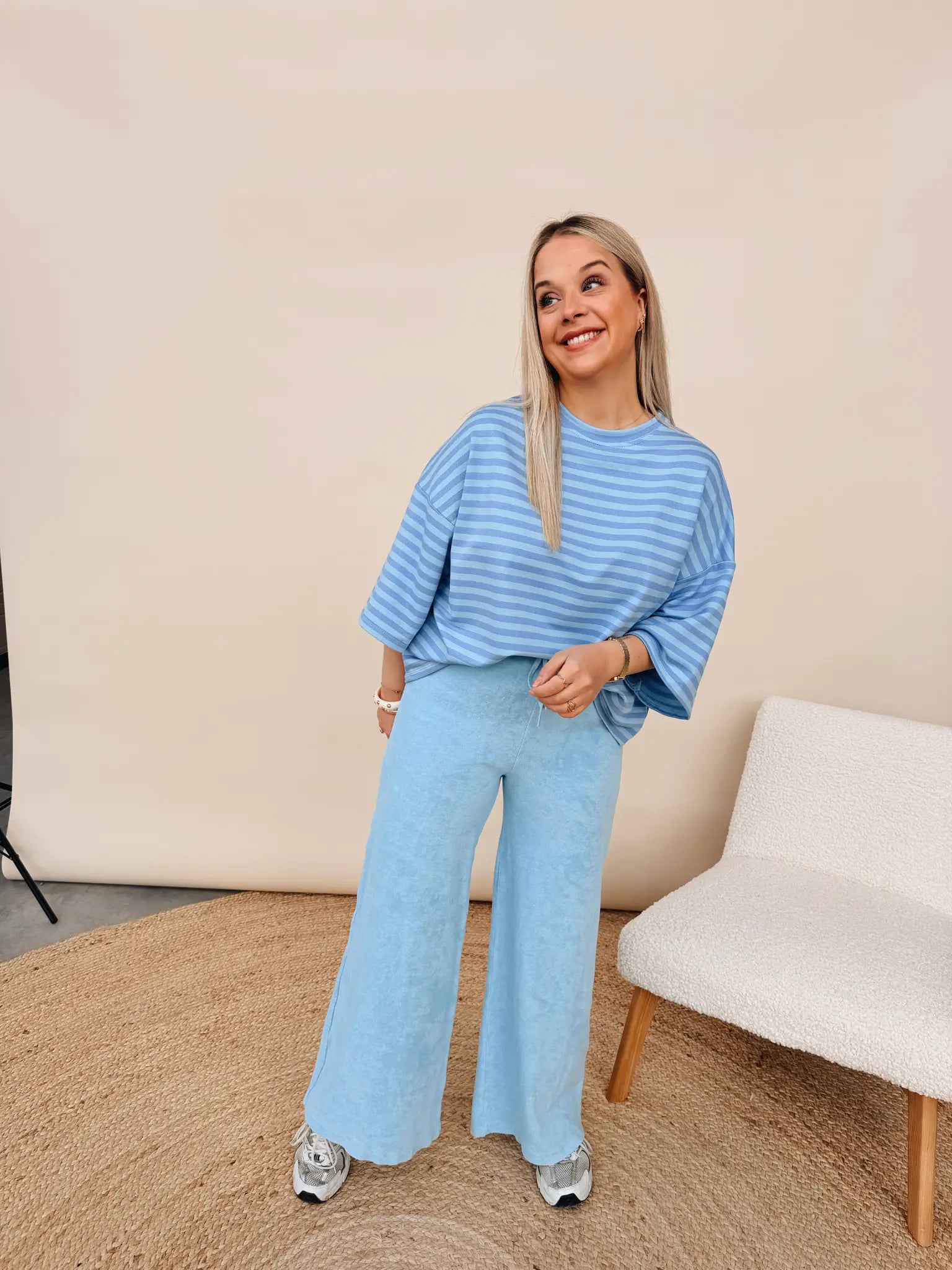 Mare Sponzen Pantalon Babyblauw