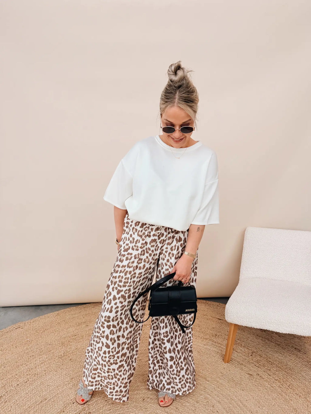 Valerie Leopard Pantalon Taupe