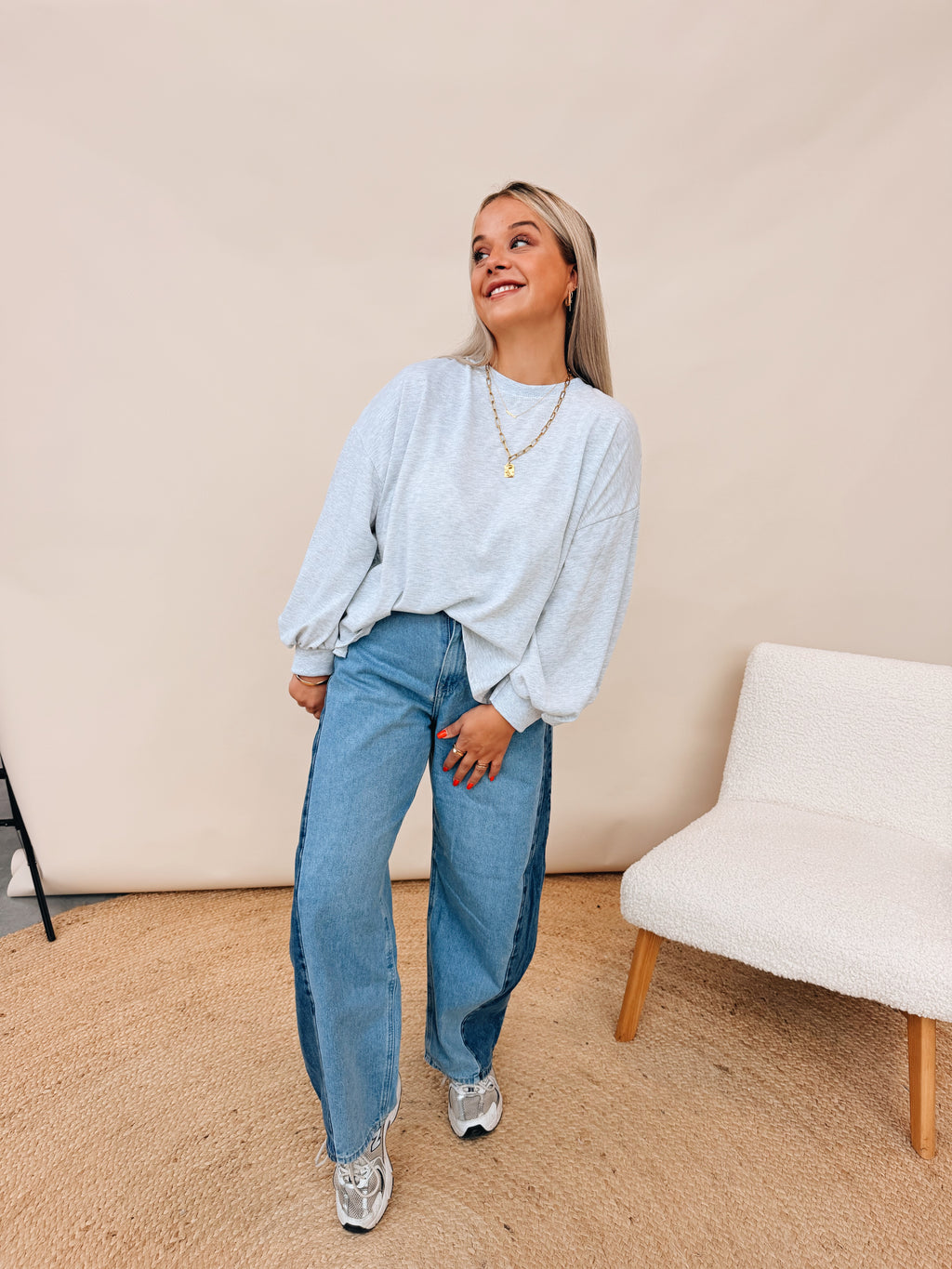 Claudine Top Lichtgrijs