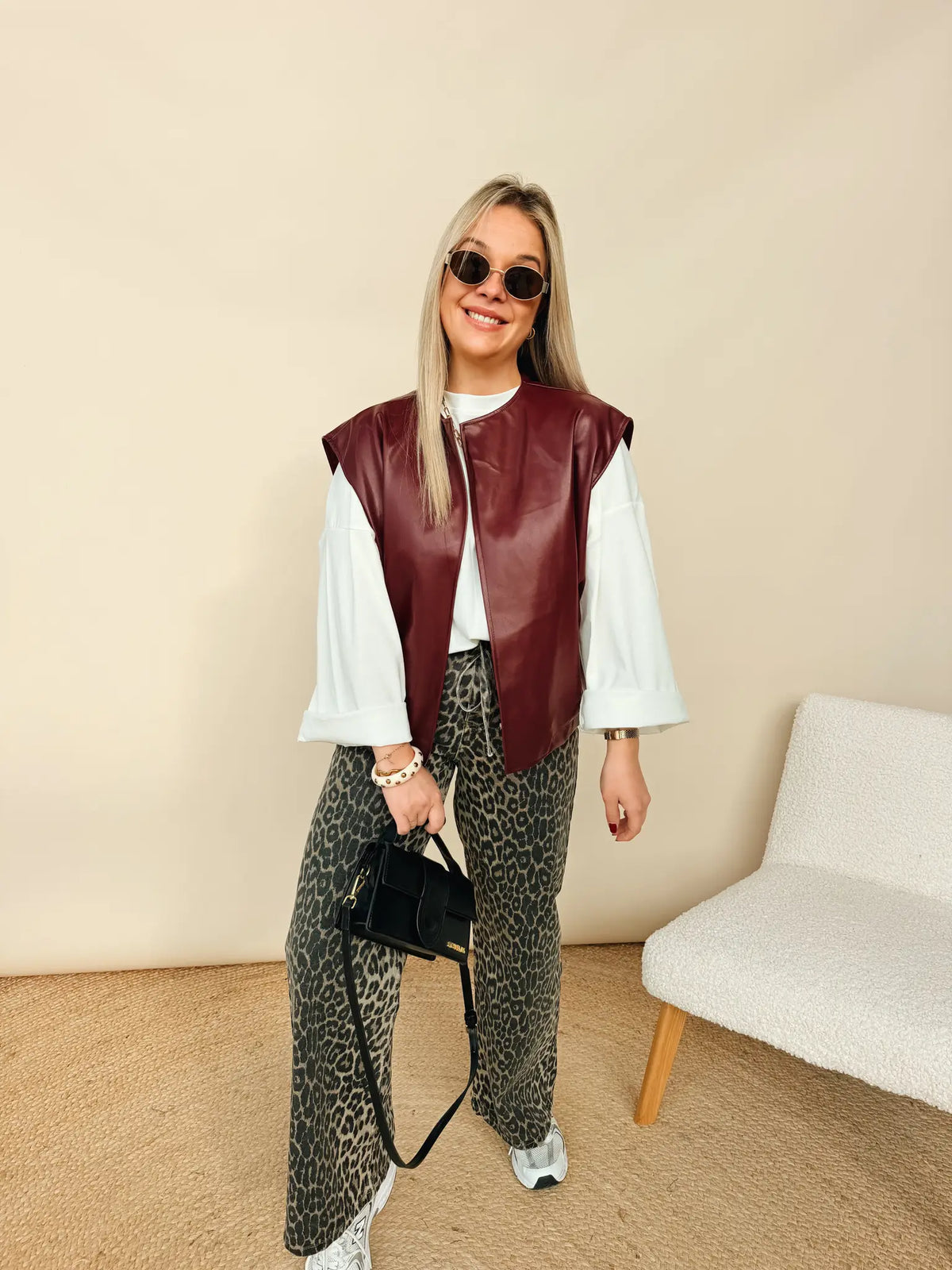 Noor Leather Jacket Bordeaux