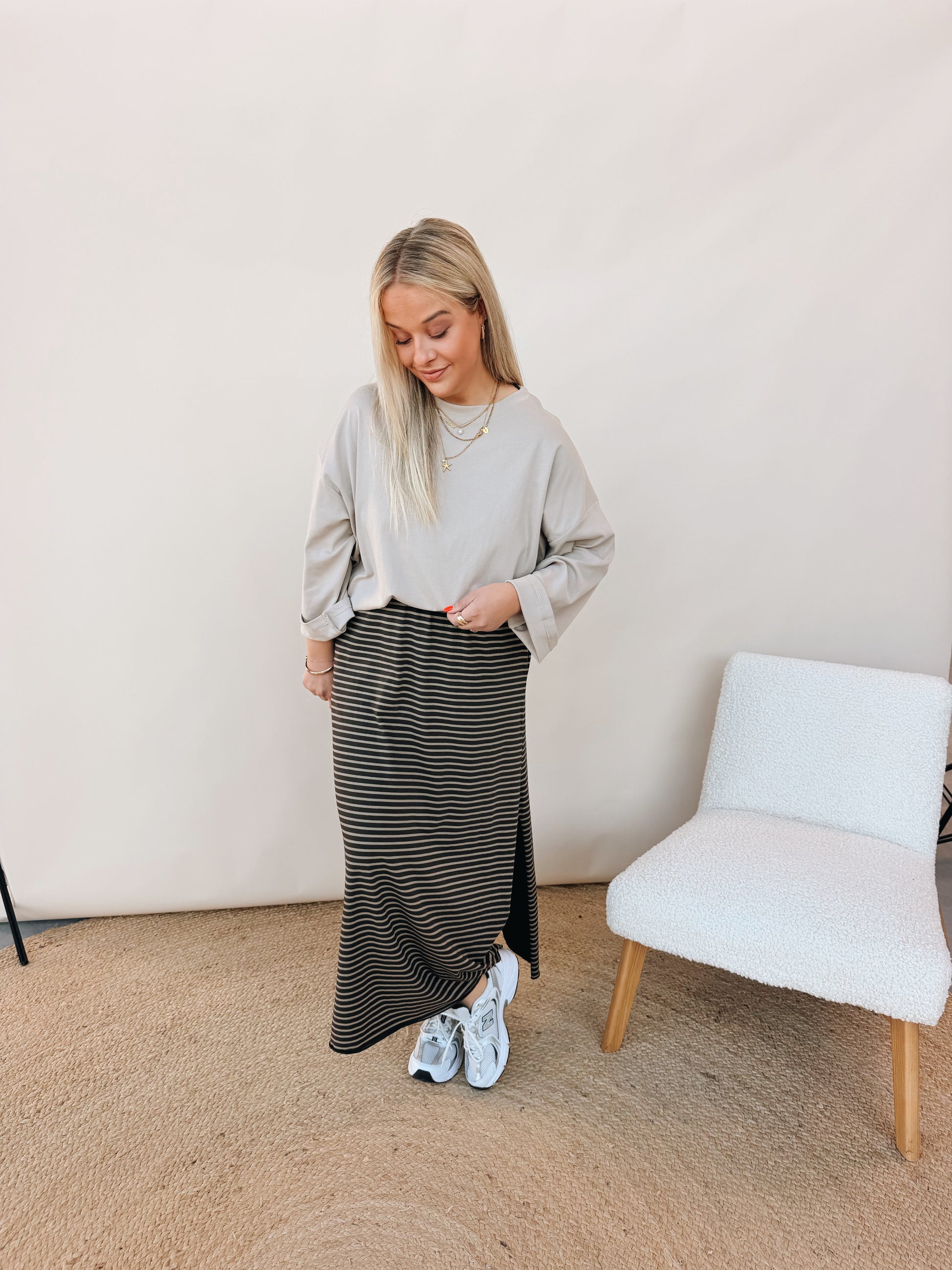 Preza Striped Rok Choco