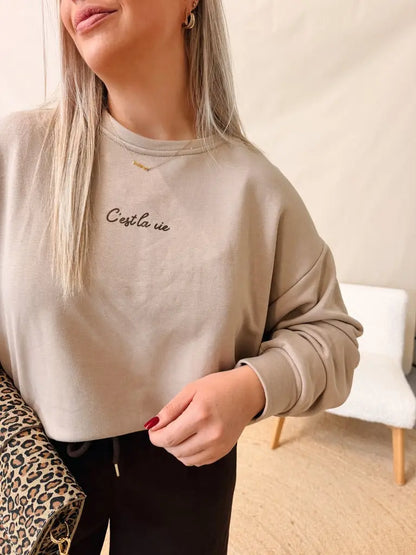 Sweatshirt C'Est La Vie Beige