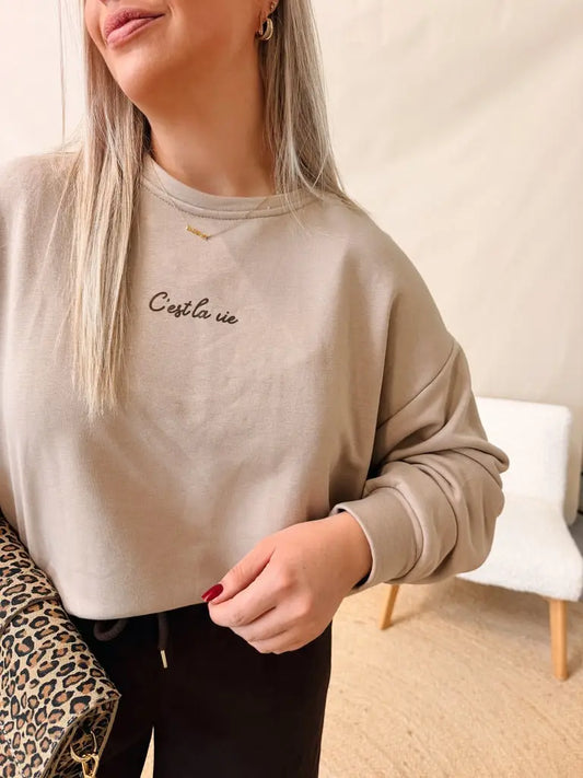 Sweatshirt C'Est La Vie Beige