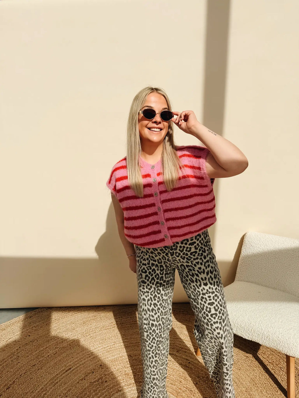 Lynn Leopard Jeans Straight Leg