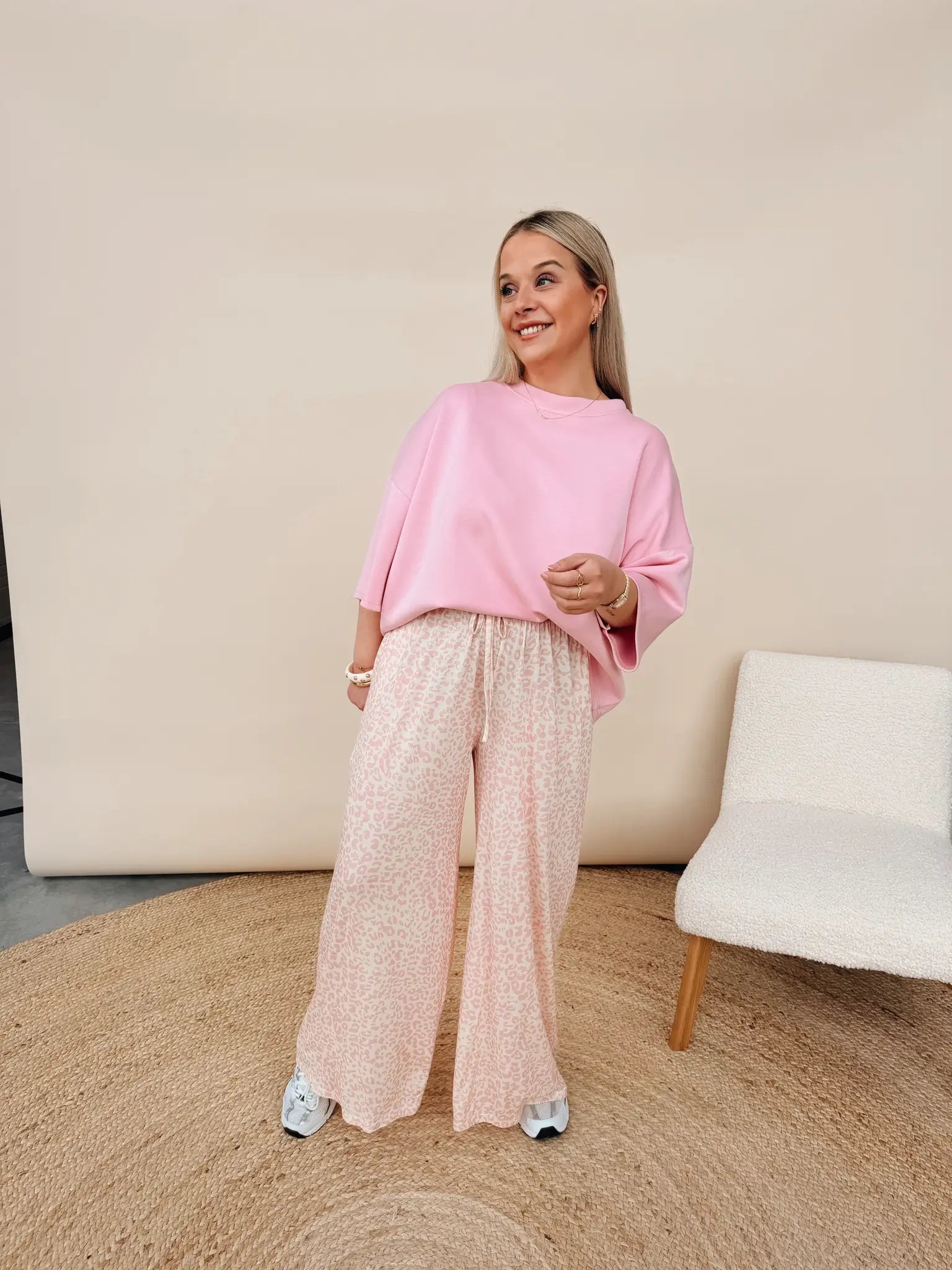 Fien Leopard Pantalon Roze