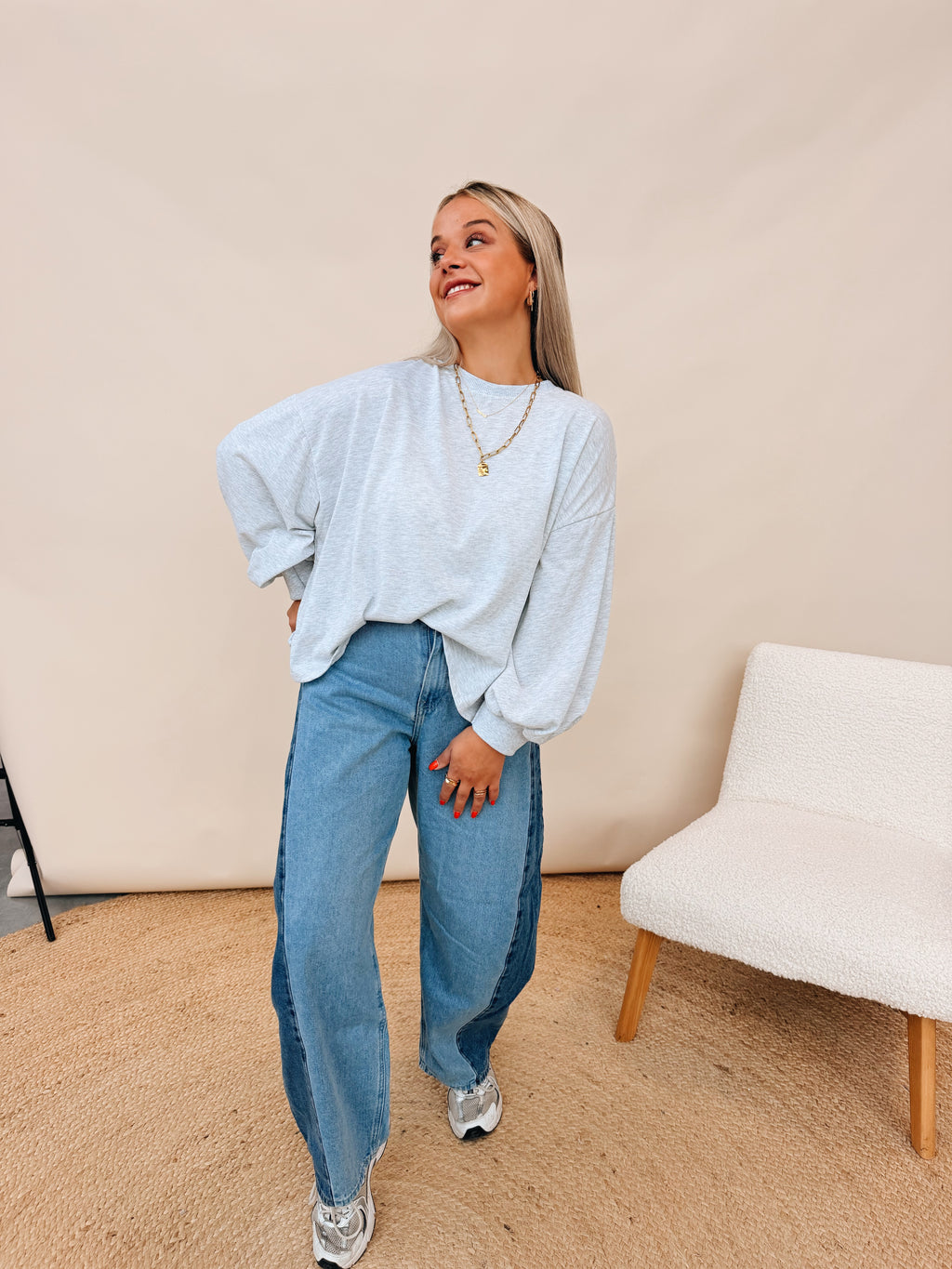 Claudine Top Lichtgrijs