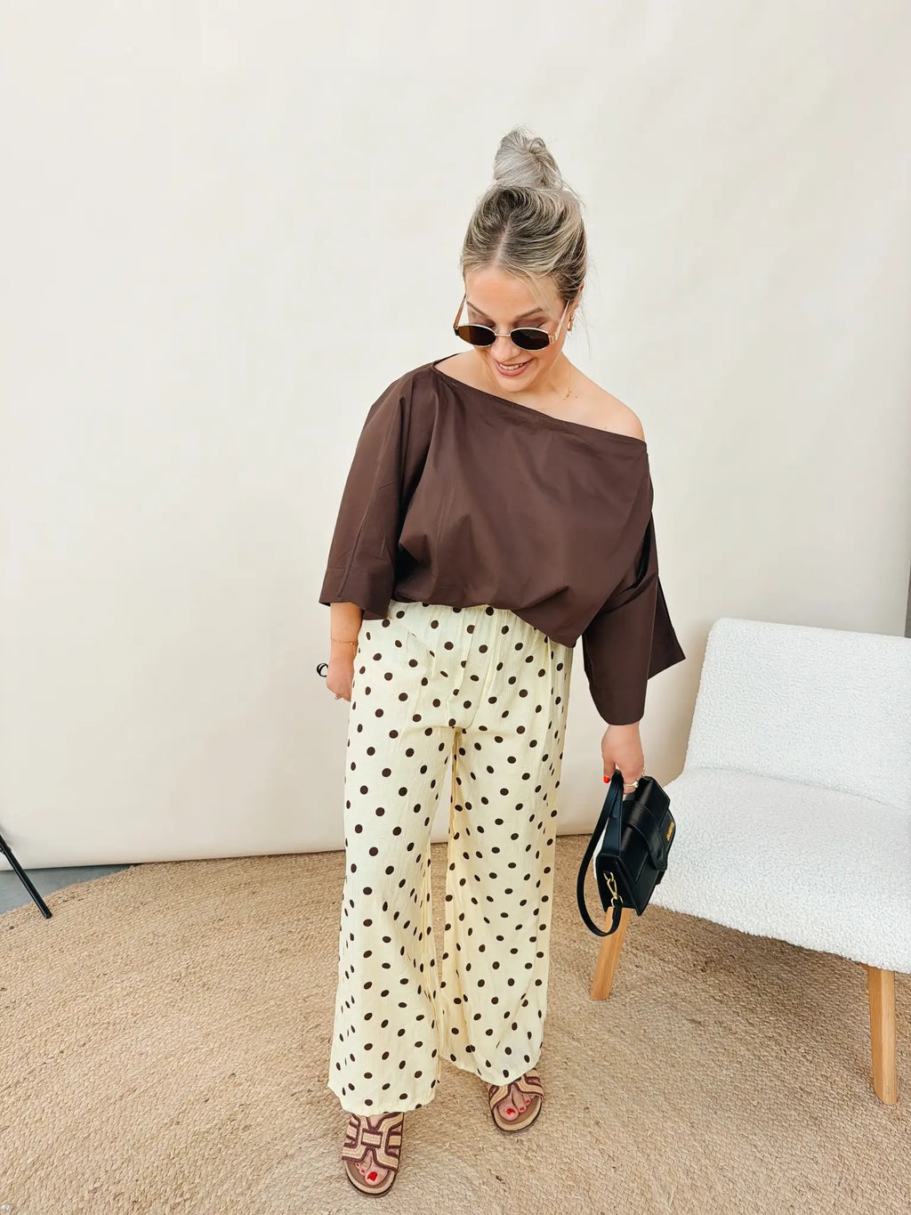 Emmeline Dot Pantalon Geel/Choco
