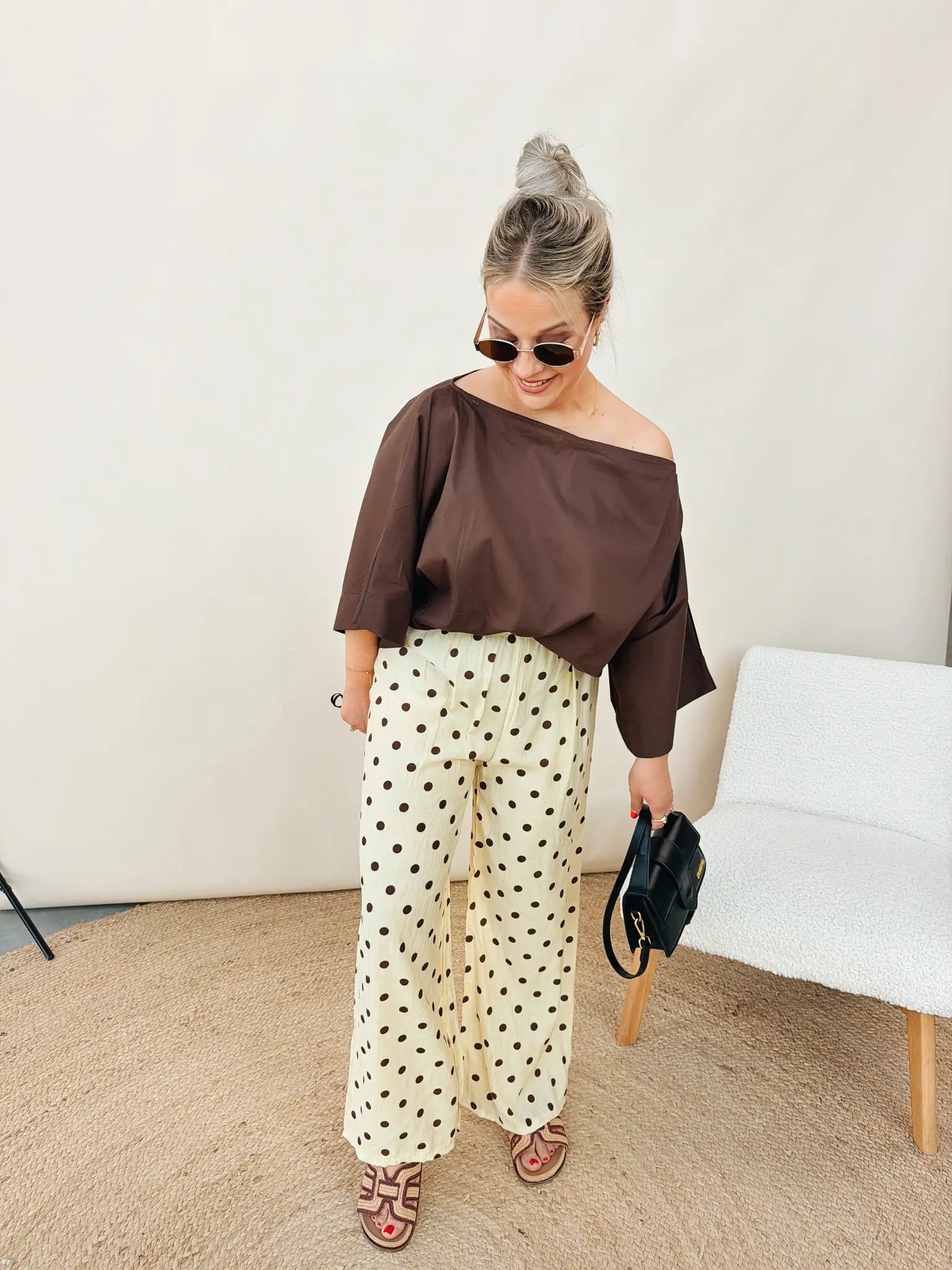 Emmeline Dot Pantalon Geel/Choco