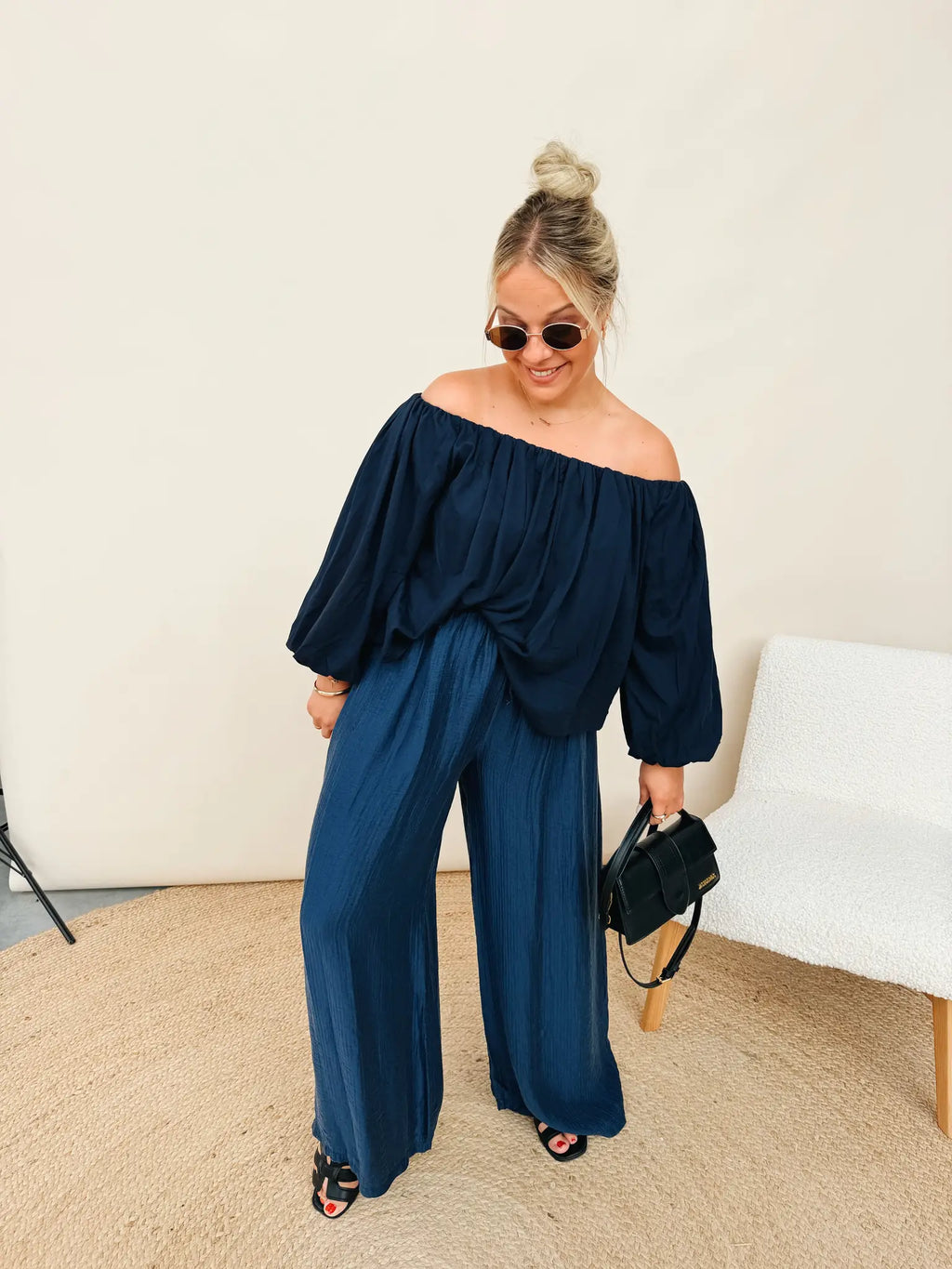 Leonore Pantalon Marineblauw