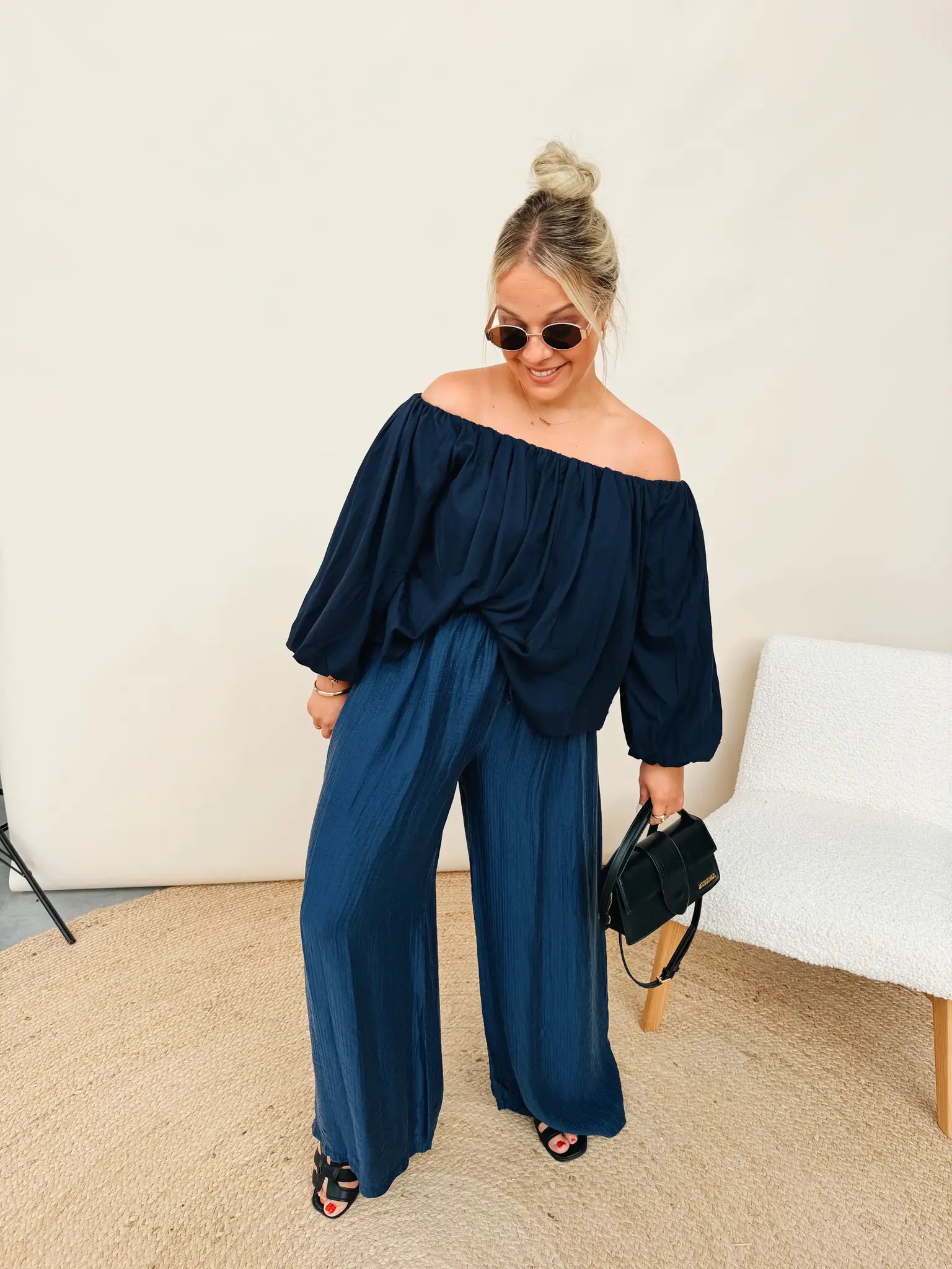 Leonore Pantalon Marineblauw