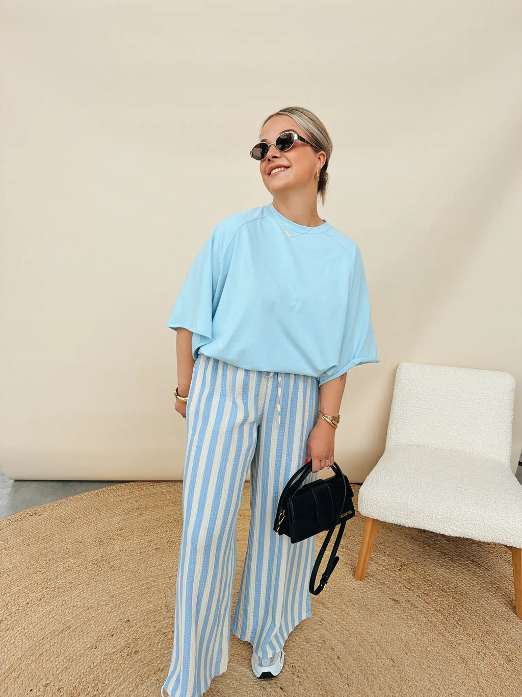 Bea Oversized Shirt Babyblauw