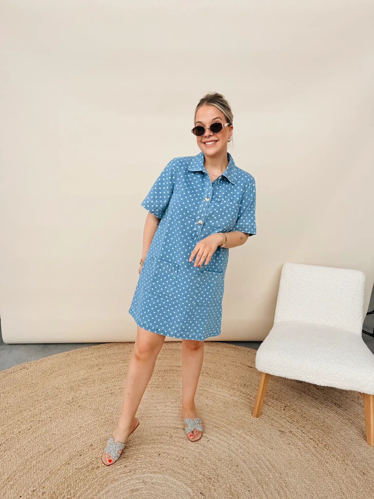 Nova Dot Jeans Dress
