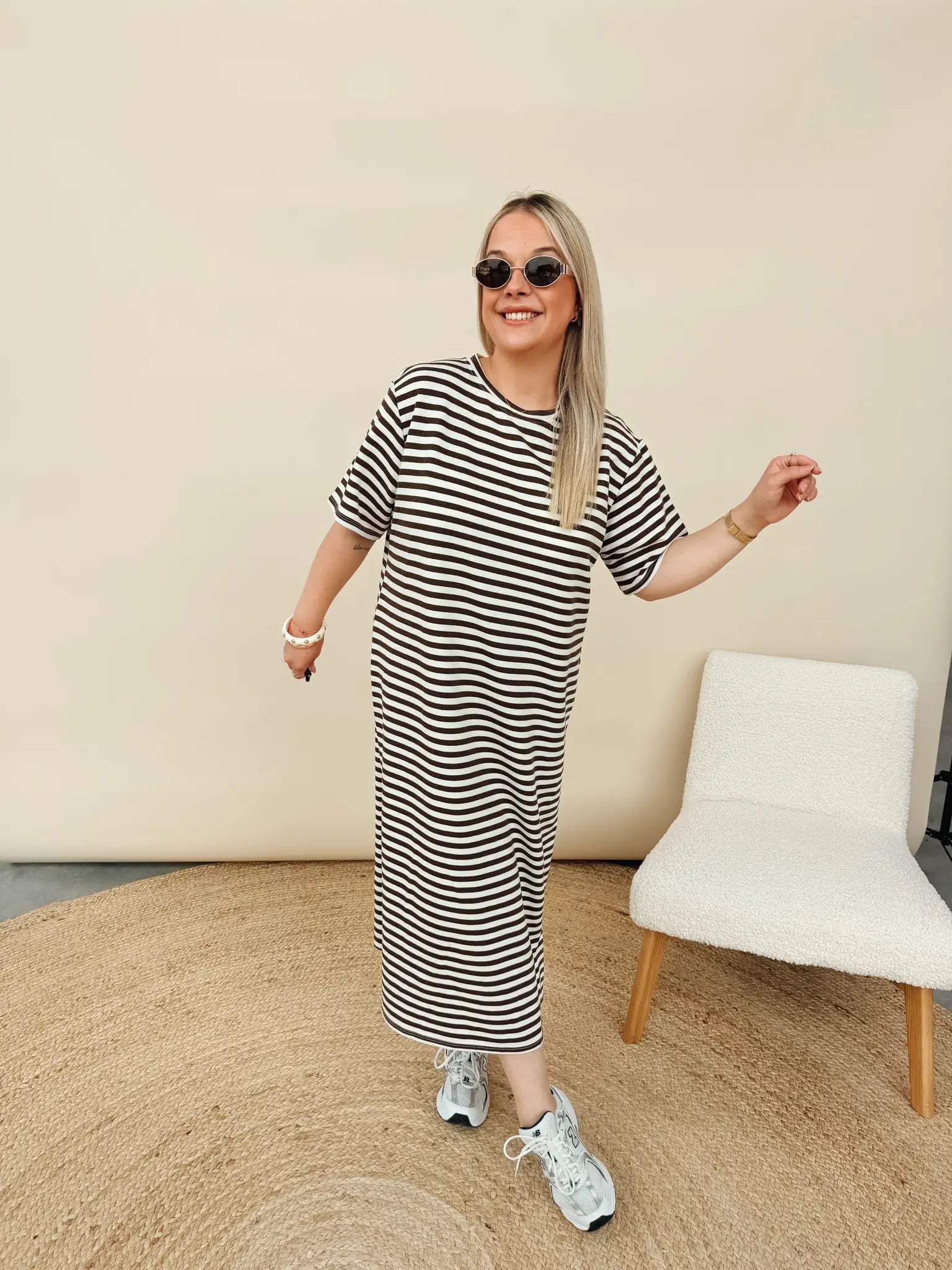 Juliette Striped Jurk Choco
