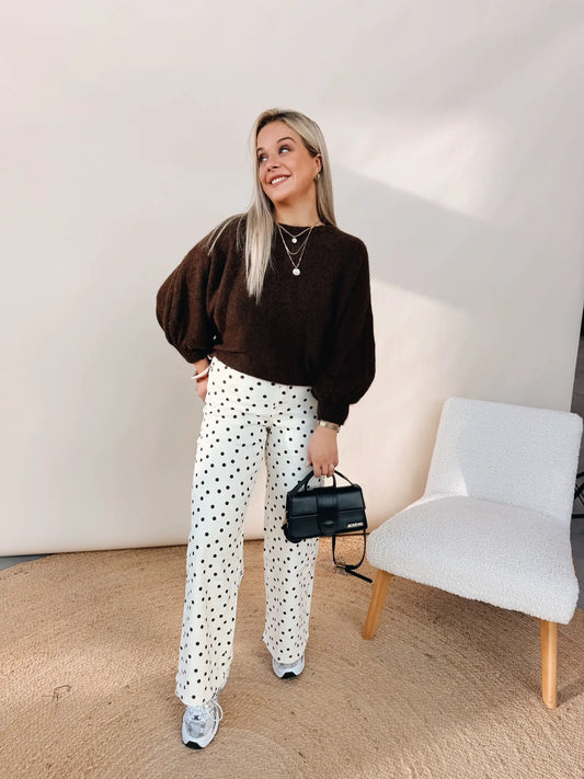 Zara Wide Leg Dot Jeans