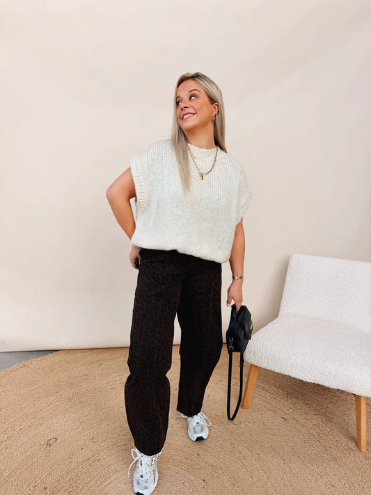 Joséphine Leopard Barrel Jeans