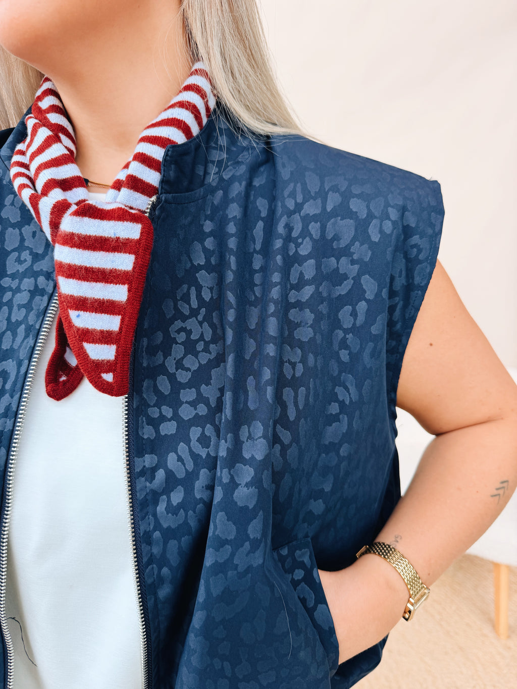 Gaëlle Leopard Jacket Navy