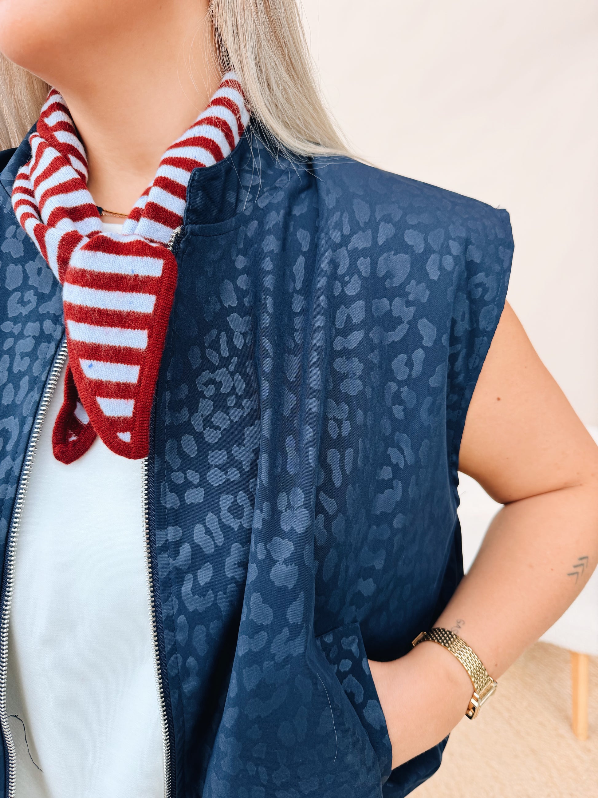 Gaëlle Leopard Jacket Navy