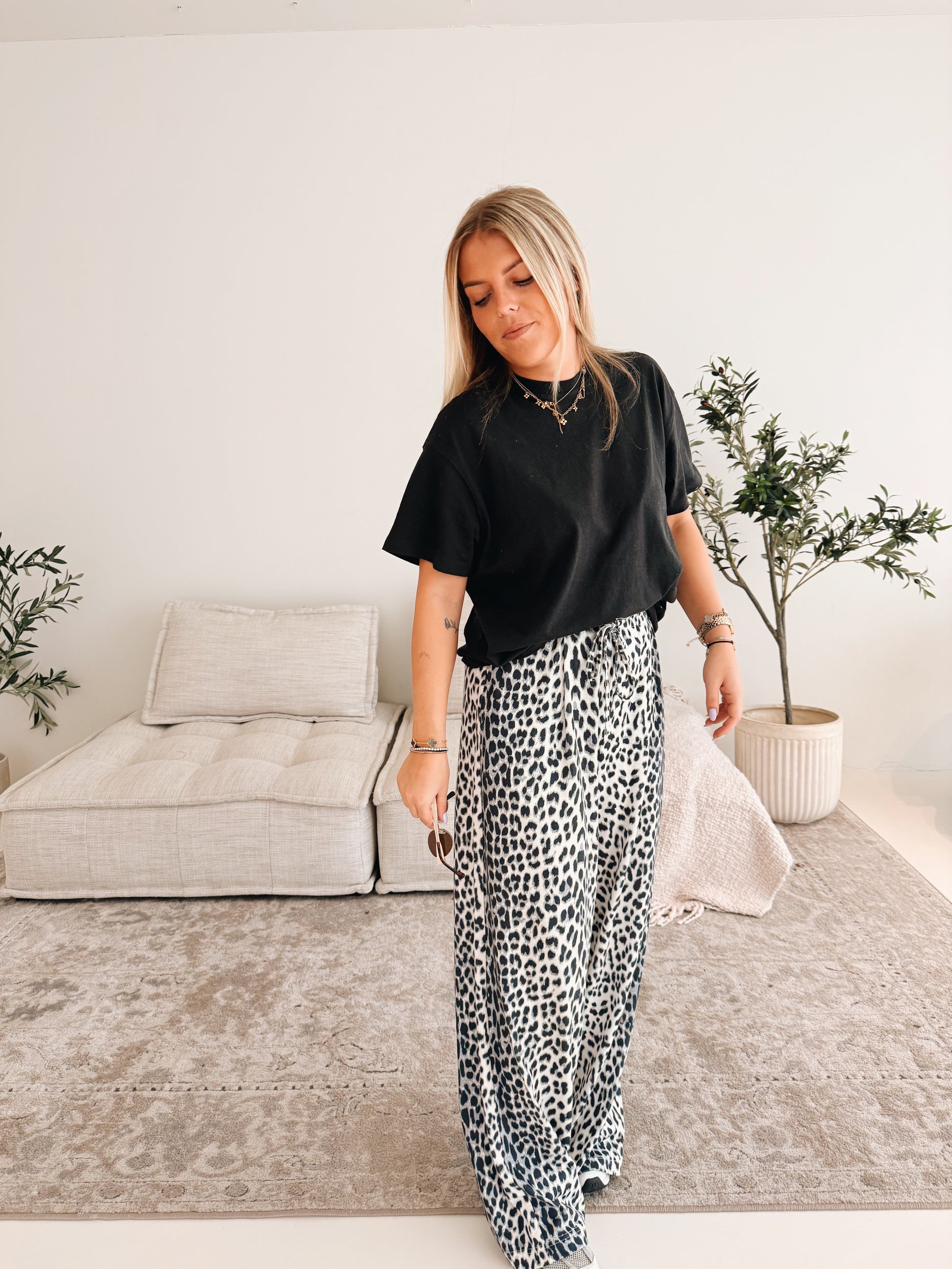 Léonore Leopard Pantalon