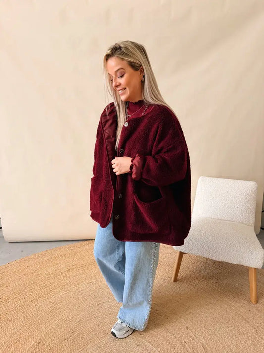 Imke Teddy Jacket Bordeaux