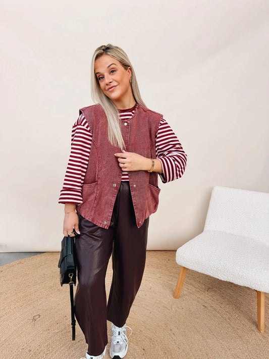 Romane Jeans Jacket Bordeaux