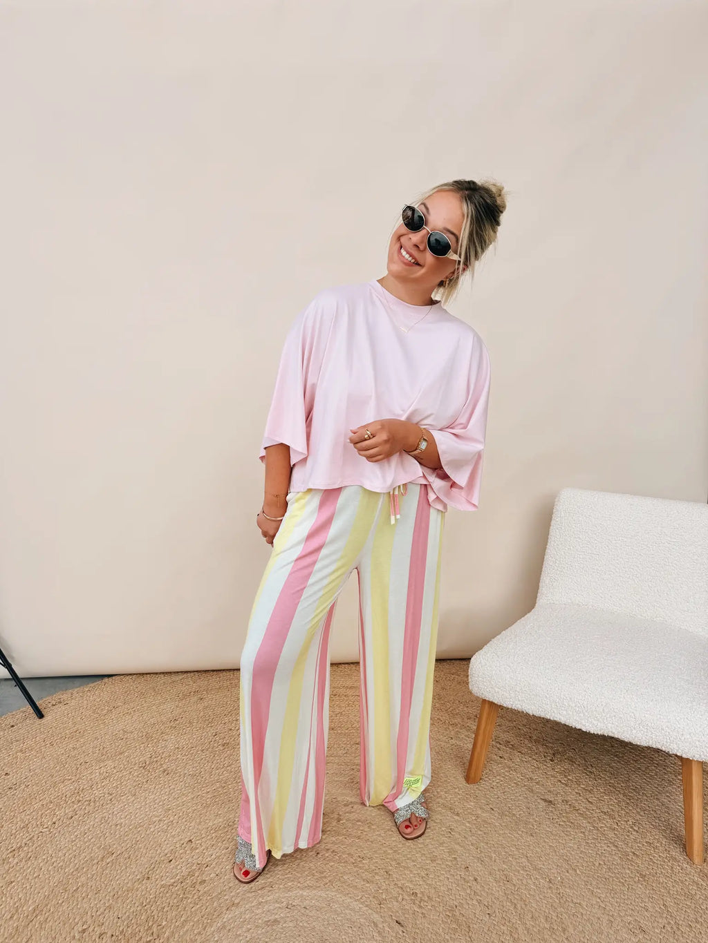 Clarisse Pantalon Roze/Geel