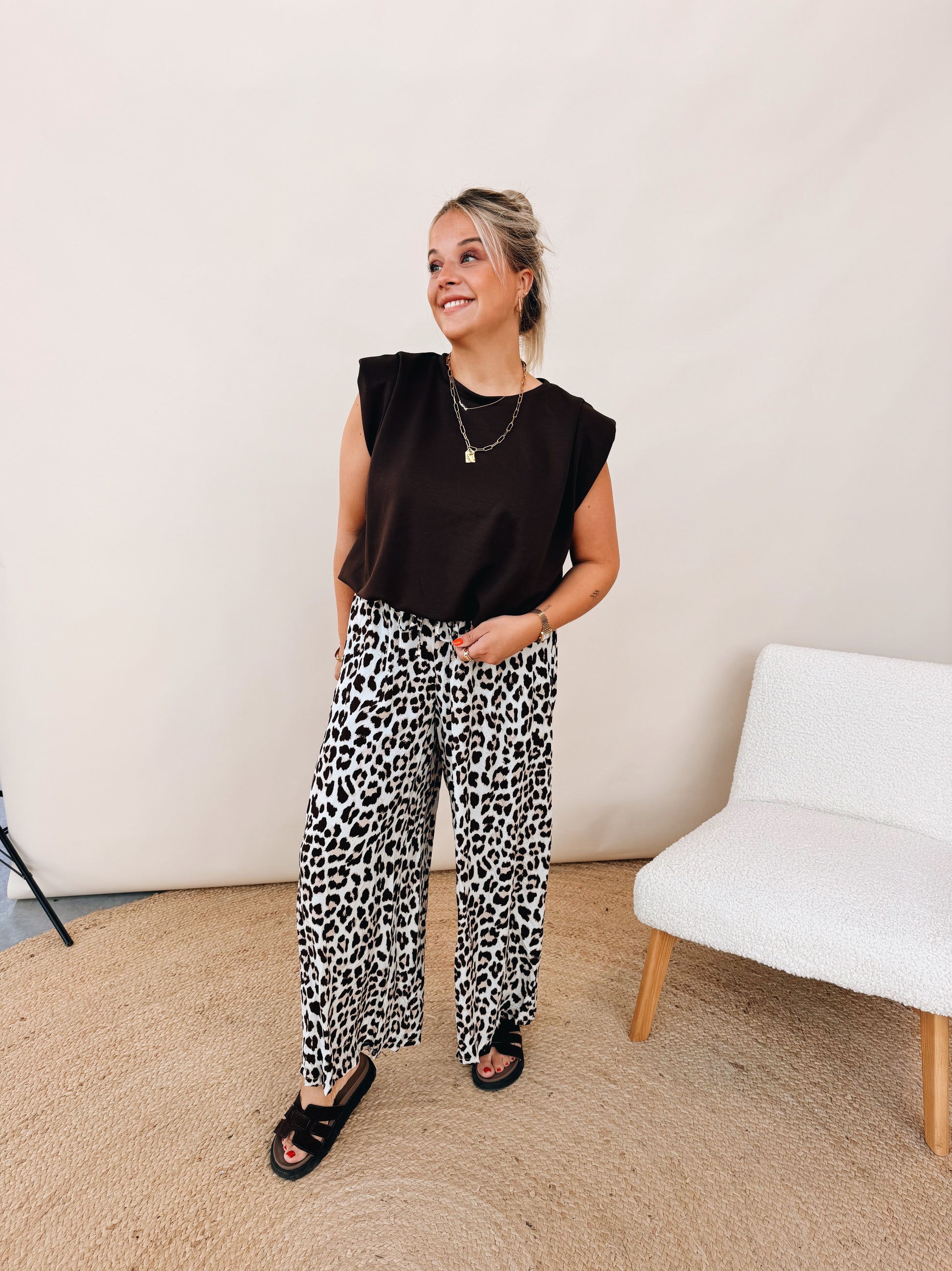 Sezanne Leopard Pantalon Choco