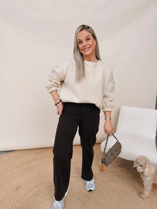 Céleste Barrel Jeans Choco