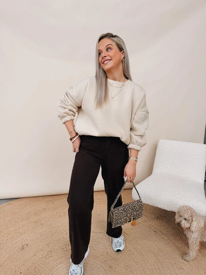Céleste Barrel Jeans Choco