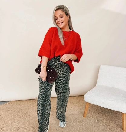 Annabelle Straight Jeans Leopard