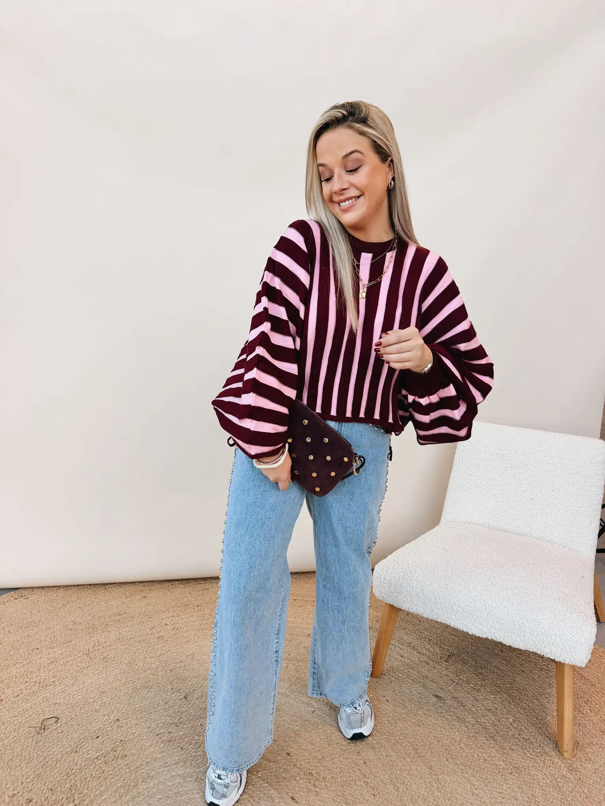 Lunette Knit Bordeaux/Roze