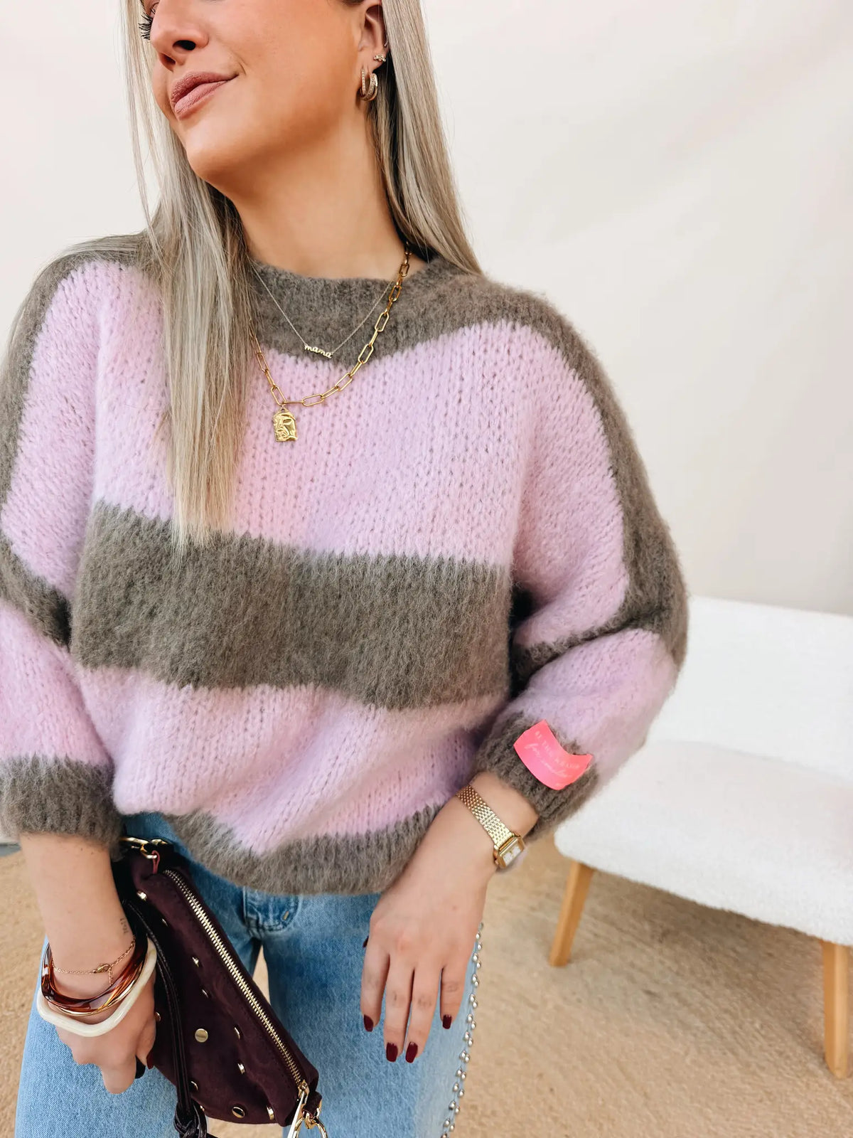 Kiki Knit Roze/Beige