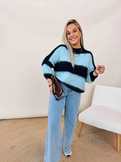 Kiki Knit Navy/Babyblauw