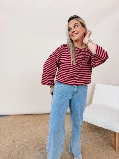 Aylin Striped Top Bordeaux