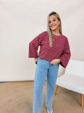 Aylin Striped Top Bordeaux