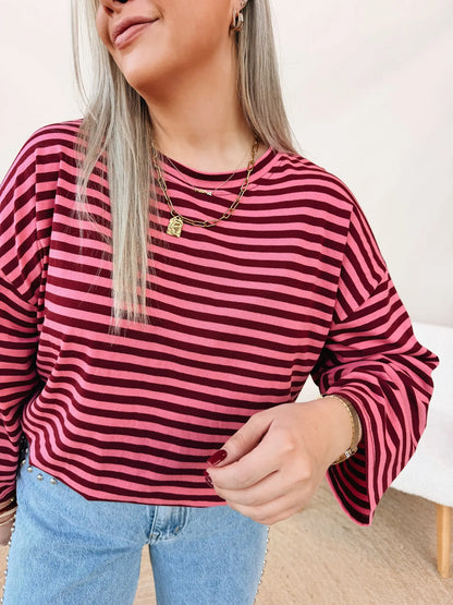 Aylin Striped Top Bordeaux