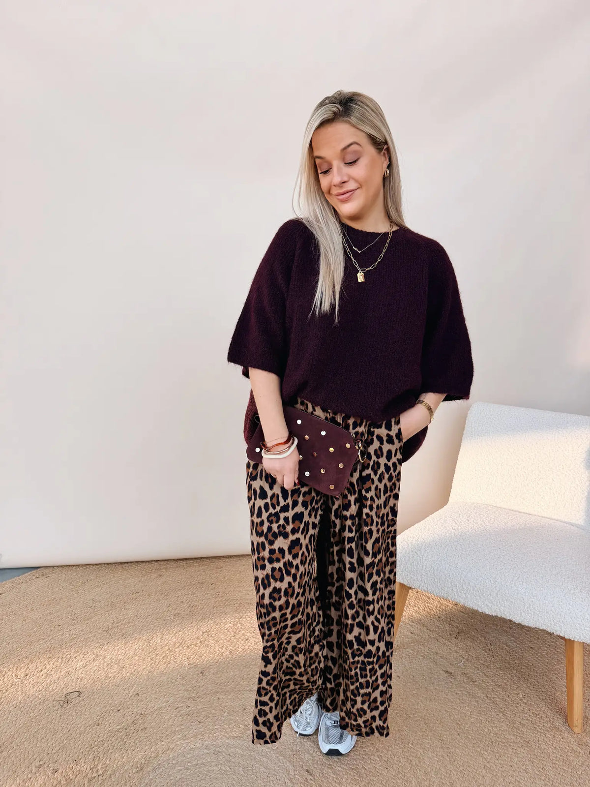 Sezanne Leopard Pantalon Camel