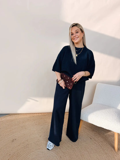 Lotte Striped Pantalon Navy