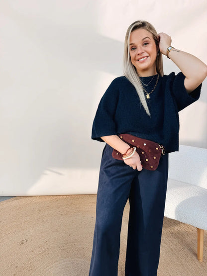 Lotte Striped Pantalon Navy