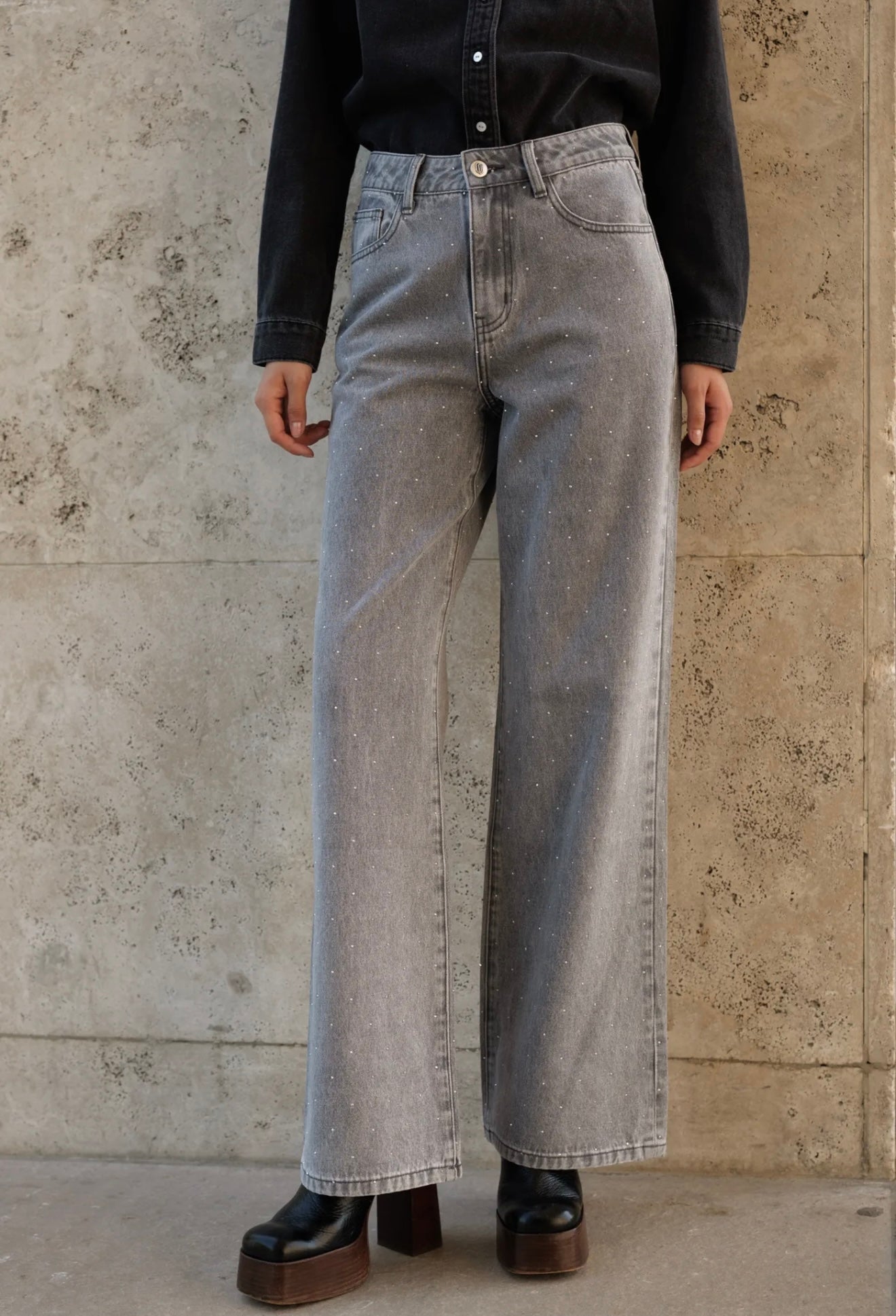 Luxoer Straight Jeans Grey