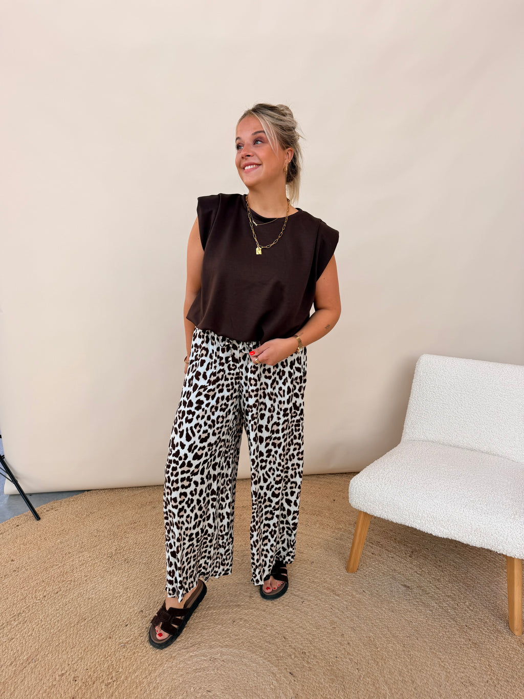Sezanne Leopard Pantalon Choco
