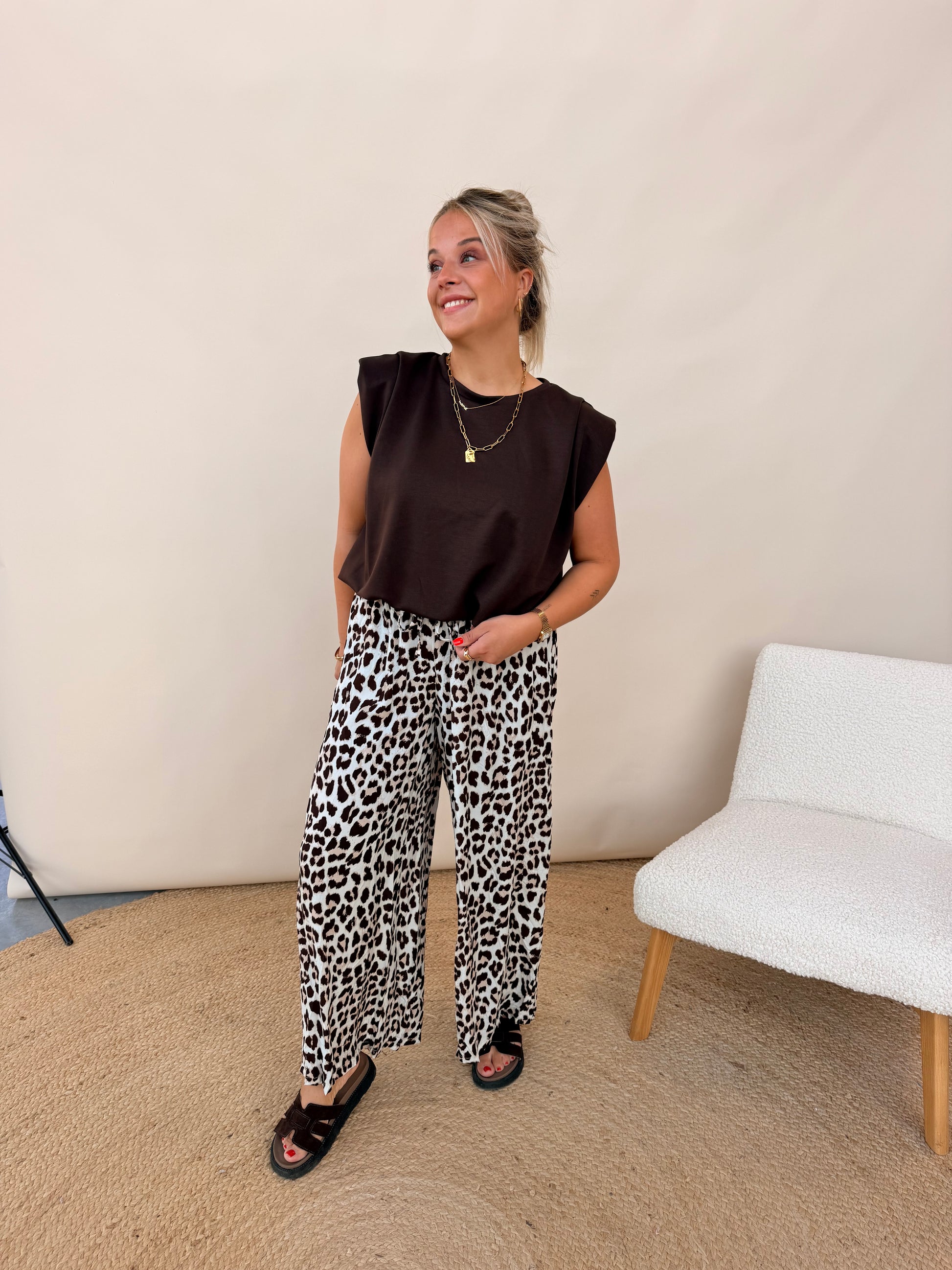 Sezanne Leopard Pantalon Choco