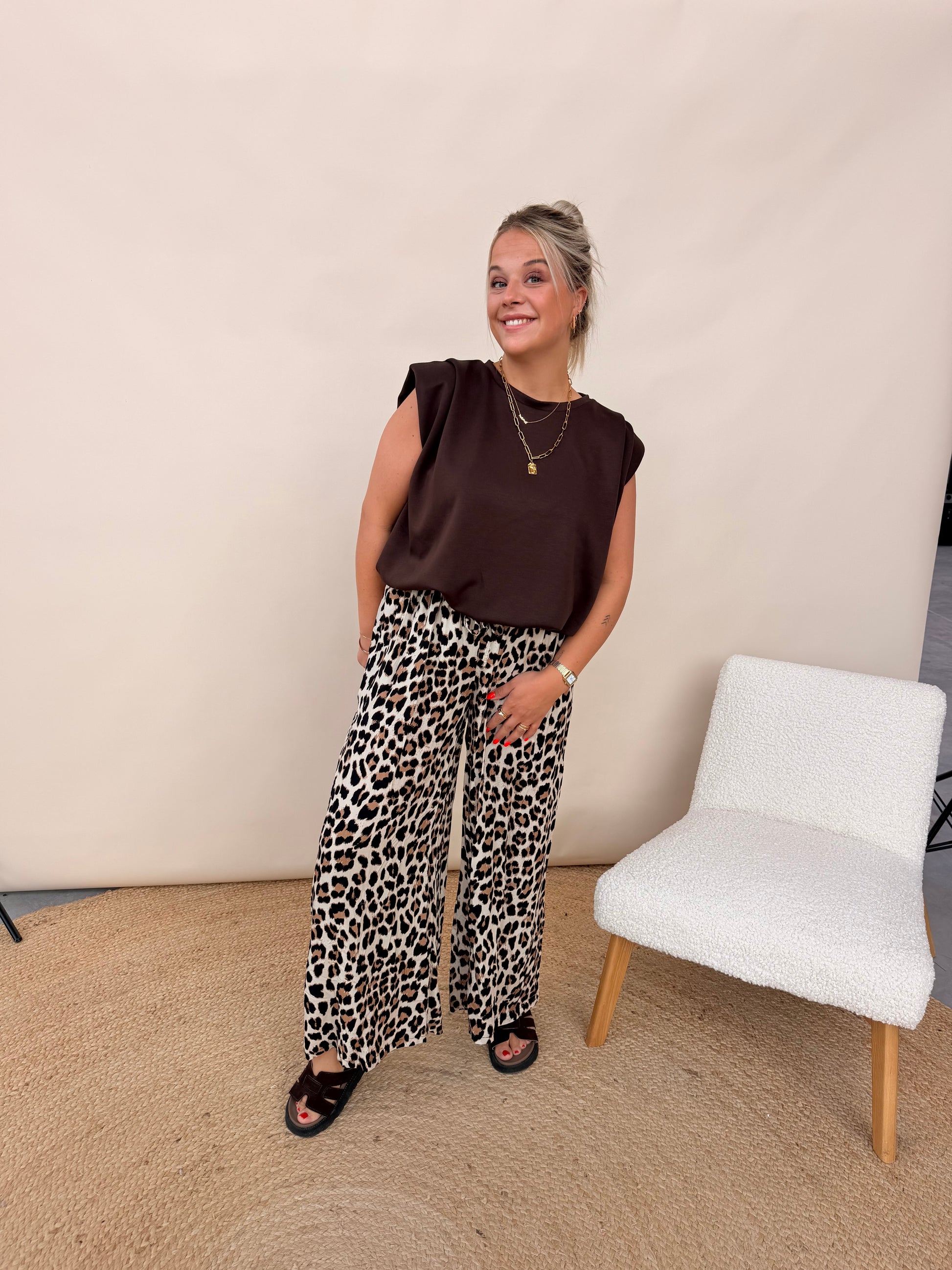Sezanne Leopard Pantalon Beige