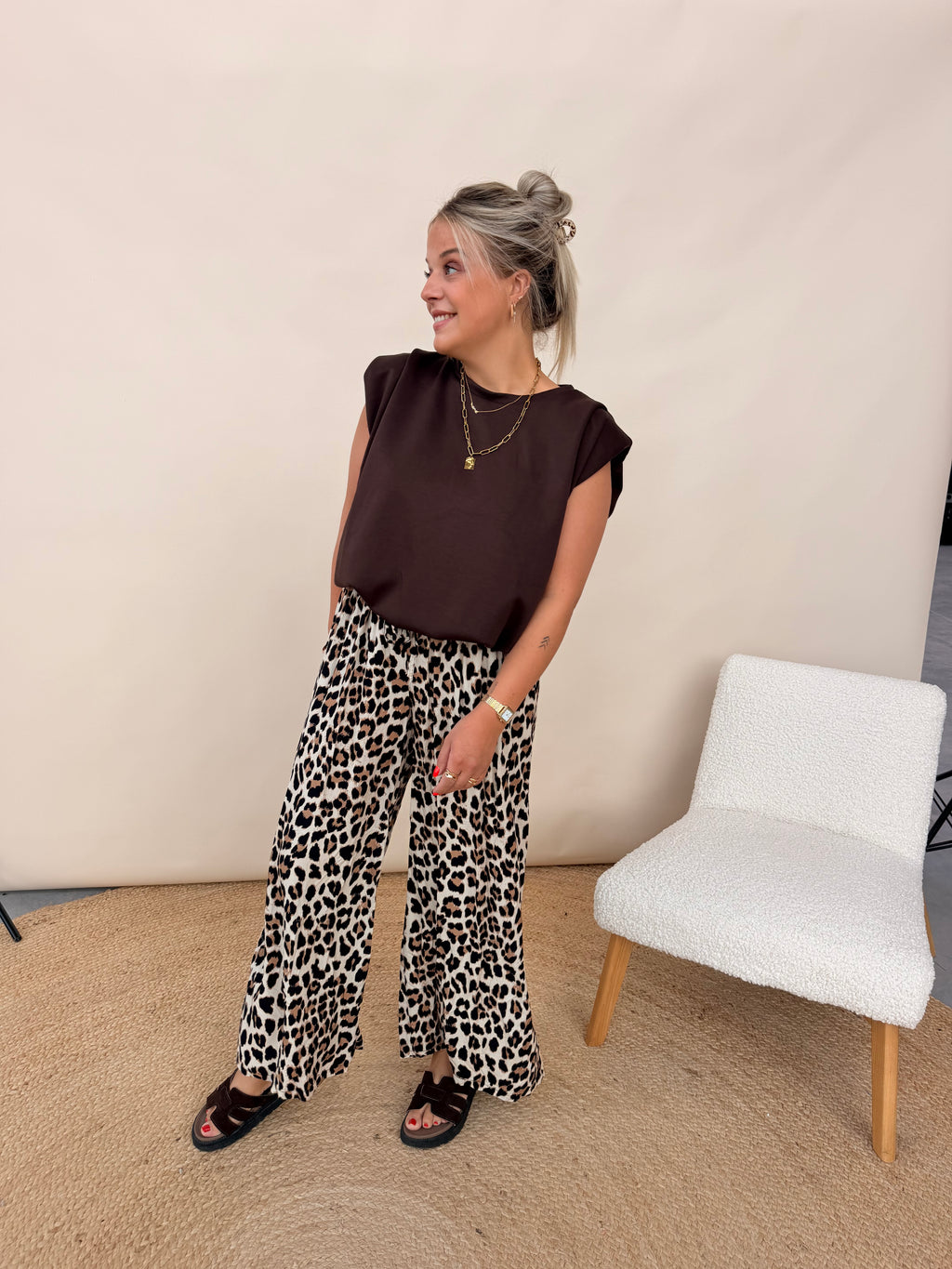Sezanne Leopard Pantalon Beige
