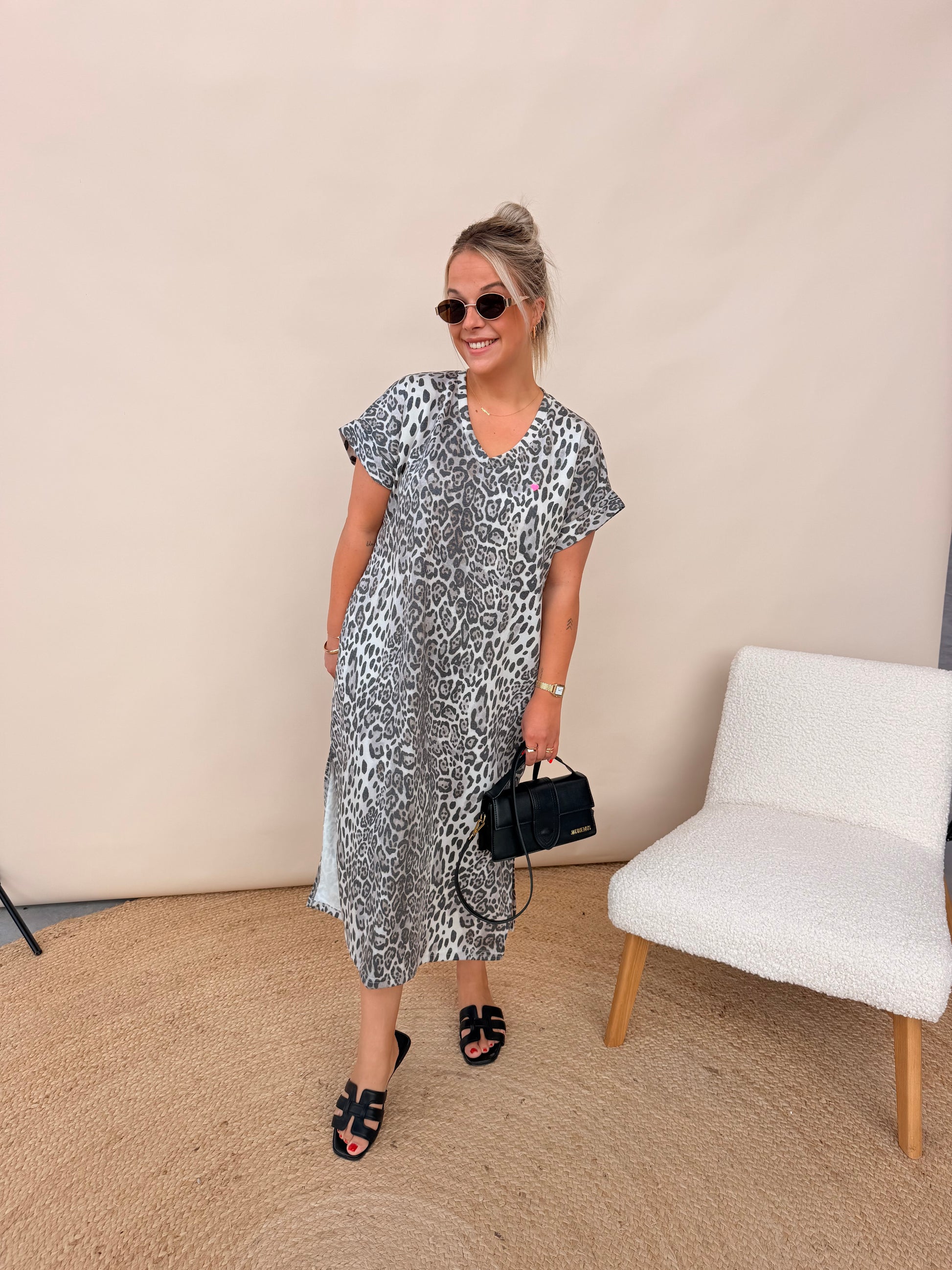 Claudine Leopard Jurk